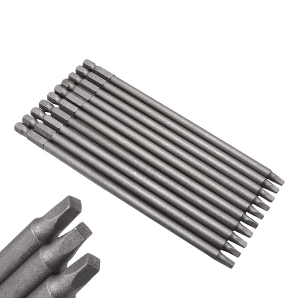 Quadrado Driver Bit Cabeça Quadrada Liga de Aço Sq2 150 mm Ferramenta Mão Acessório para Mão Chave de Fenda Broca Elétrica Broca ar 10 Peças