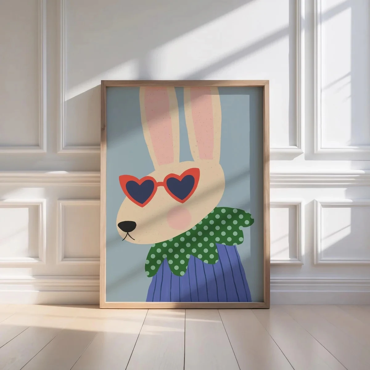 Modern,Cartoon Put On Sunglasses Rabbit Wall Art Print Canvas Painting Poster Picture For Living Room,Kids Room Home Decor