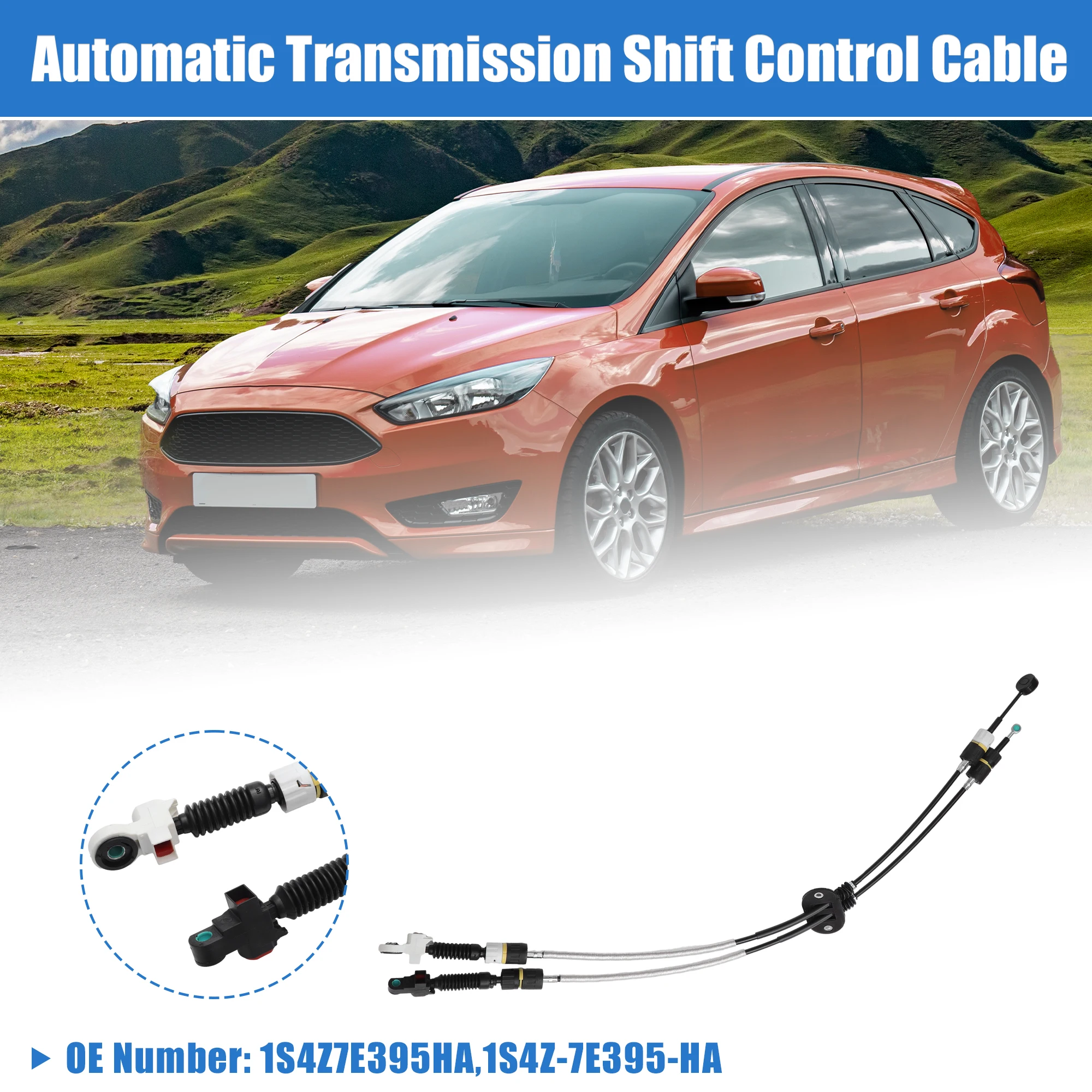 X Autohaux Automatic Transmission Double Gear Shift Cable No.1S4Z7E395HA/1S4Z-7E395-HA Fit for Ford Focus 2001 2002