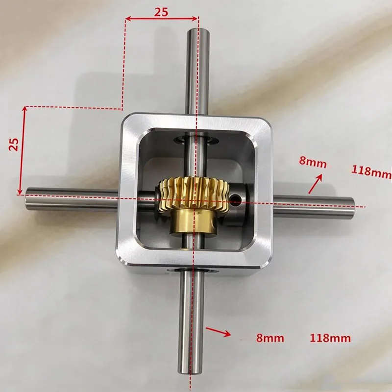 8MM Shaft 20T Gear 90 Degree Right Angle Corner Device 1:20 Worm Gear Reduction Gearbox