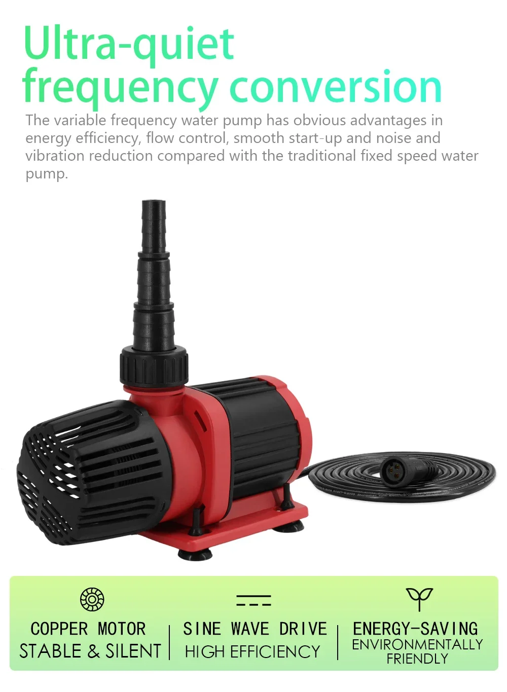 Hsbao 9000lph 70w Electrical AC Marine Sea Freshwater Indoor Outdoor Submersible Circulation Filter Pump For Aquarium