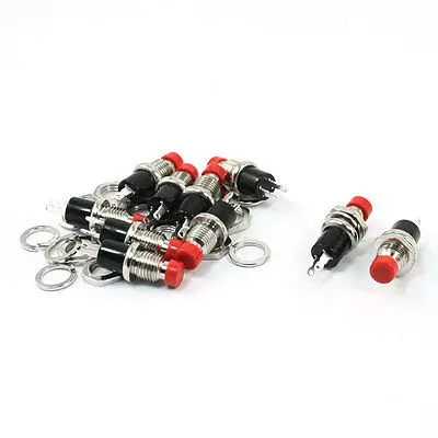 Momentary NO Red Cap 2 Pin Push Button Switch DC 50V 0.3A