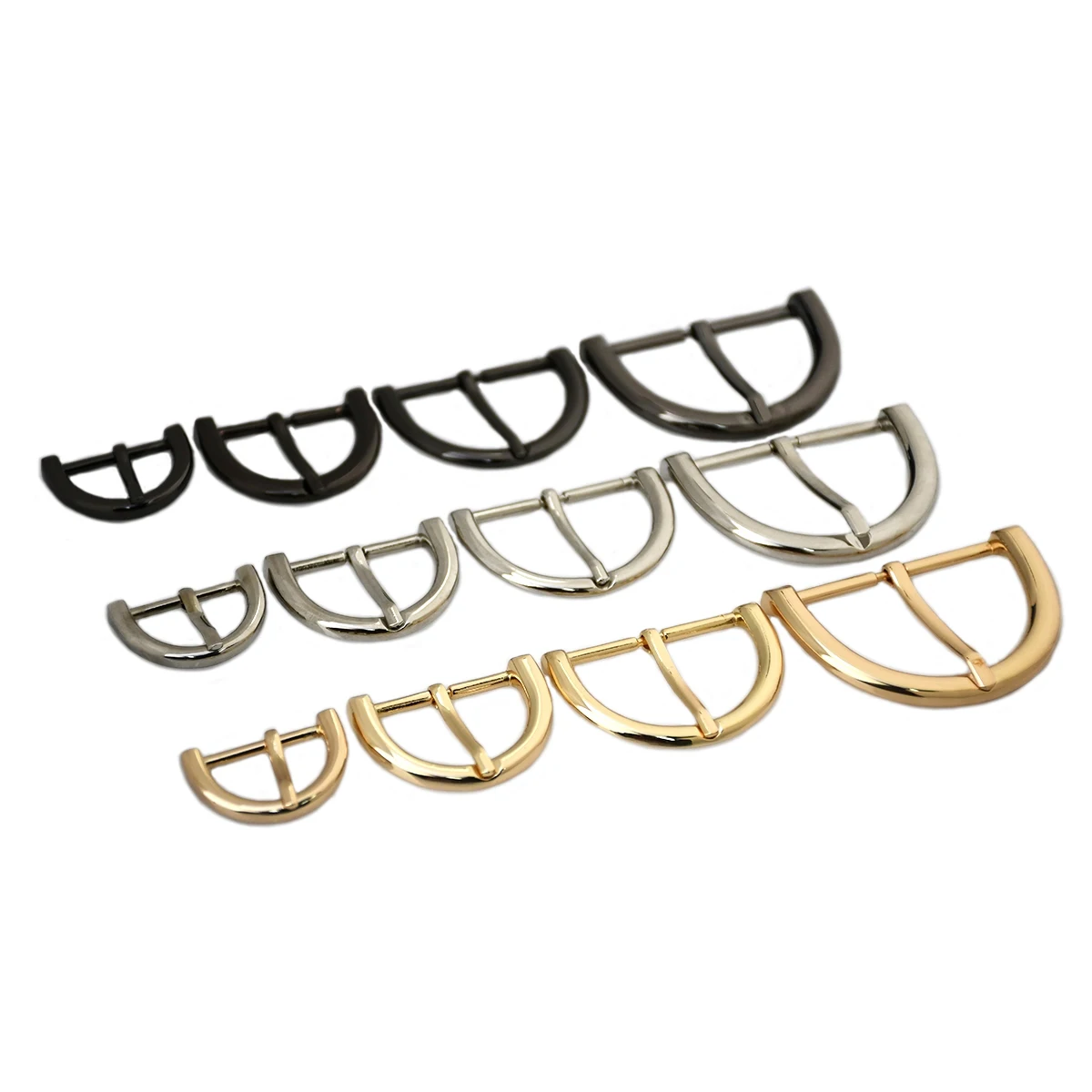 1pcs Metal Semicircle Shape Single Pin Belt Buckle Fashion Adjust Buckle for Leather Craft Bag Strap Belt Shoes Garment Webbing
