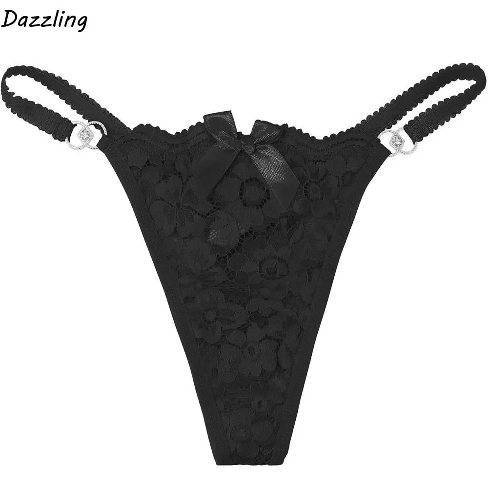 

Breathable Solid Color Sexy Lace Thong Cotton Crotch Low Waist Traceless Panties G-String Underwear Seamless Briefs Women