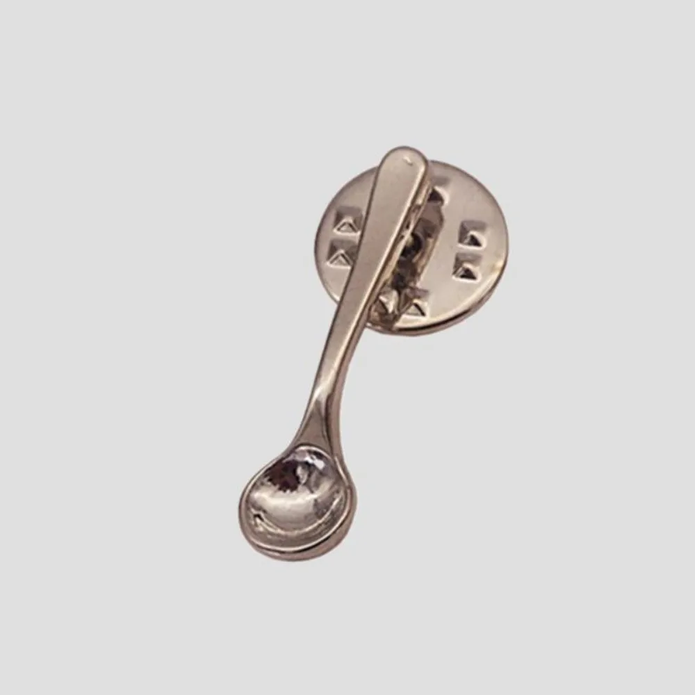 New Cute Design Spoon Brooch Small Size Creative Metal Coffee Spoon Lapel Pins Vintage Collectible Metal Badges Backpack