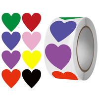 500Pcs/Roll Love Heart Shaped Sticker Seal Labels Birthday Party Gift Packaging Cute Stationery Sticker Scrapbooking for Craft