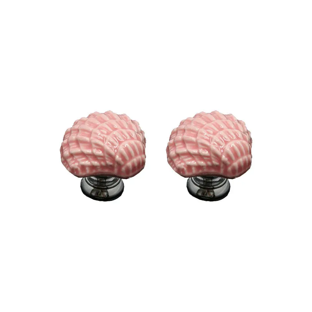 4Pcs Creative Cartoon Shell Knobs Ceramic Cabinet Pull Handle Stylish Drawer Knob for Cupboard Wardrobe Desk Chest Bookcase