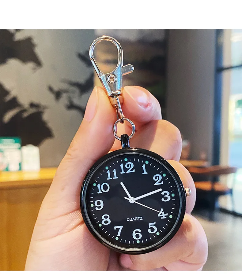

New Tiny Cute Quartz Pocket Watch with Keyring Men Women Quartz Watch for Nurses Doctors Students Minimalist Watches Child Gift