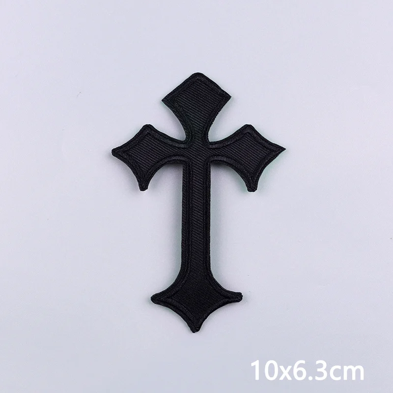 Jesus-Kreuz-Stickerei-Aufnäher für Kleidung, Gold-Silber-Kreuz-Aufnäher zum Aufbügeln für Kleidung, Persönlichkeits-Applikationen, Basteldekoration – Detail 4