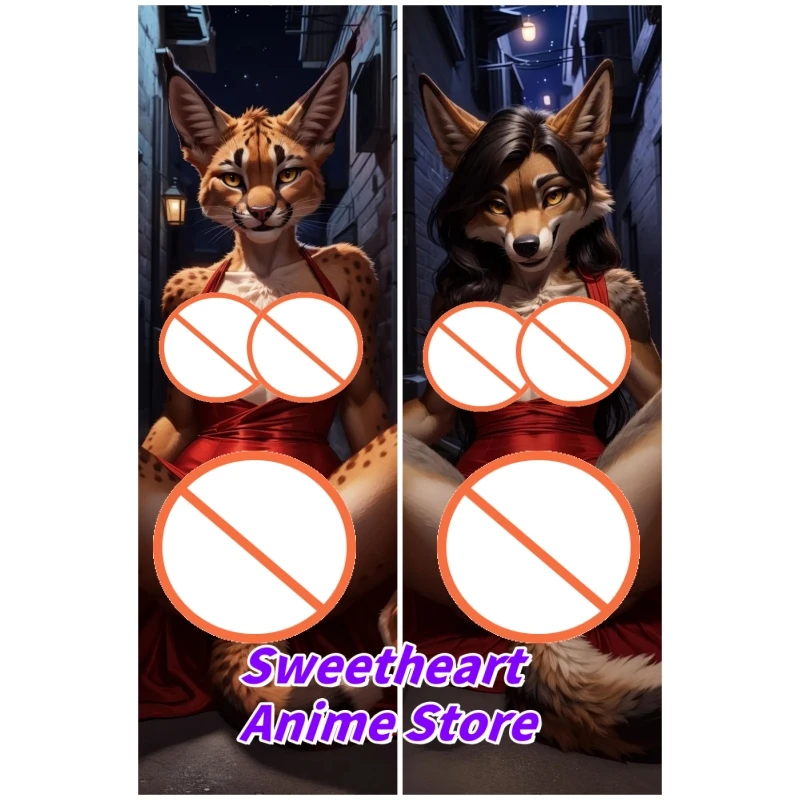 

Dakimakura Anime Pillow Case Sexy Furry Girls In Dresses Double-sided Print Of Life-size Body Pillowcase Gifts