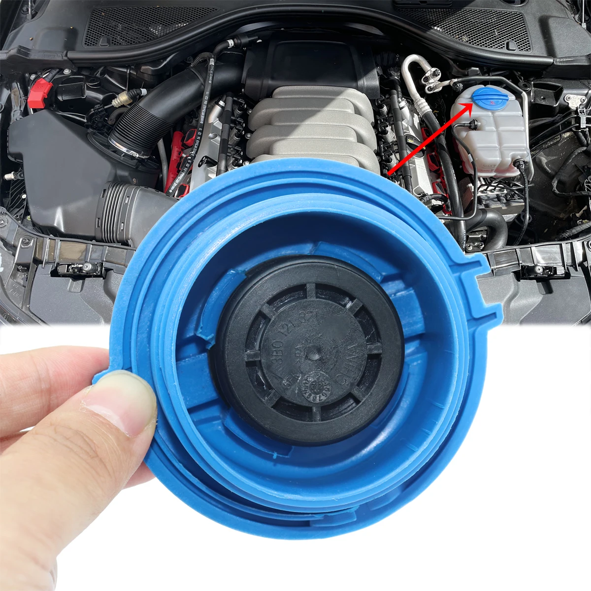 Expansion Tank Cap 3B0121321 For VW Audi Seat Skoda Engine Coolant Lid Seal Header Overflow Bottle Reservoir Radiator Cover Blue