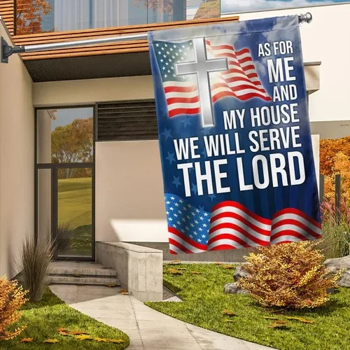 Christian Cross As For Me And My House We Will Serve The Lord Flag Graden Flag IIX WZZ yyi