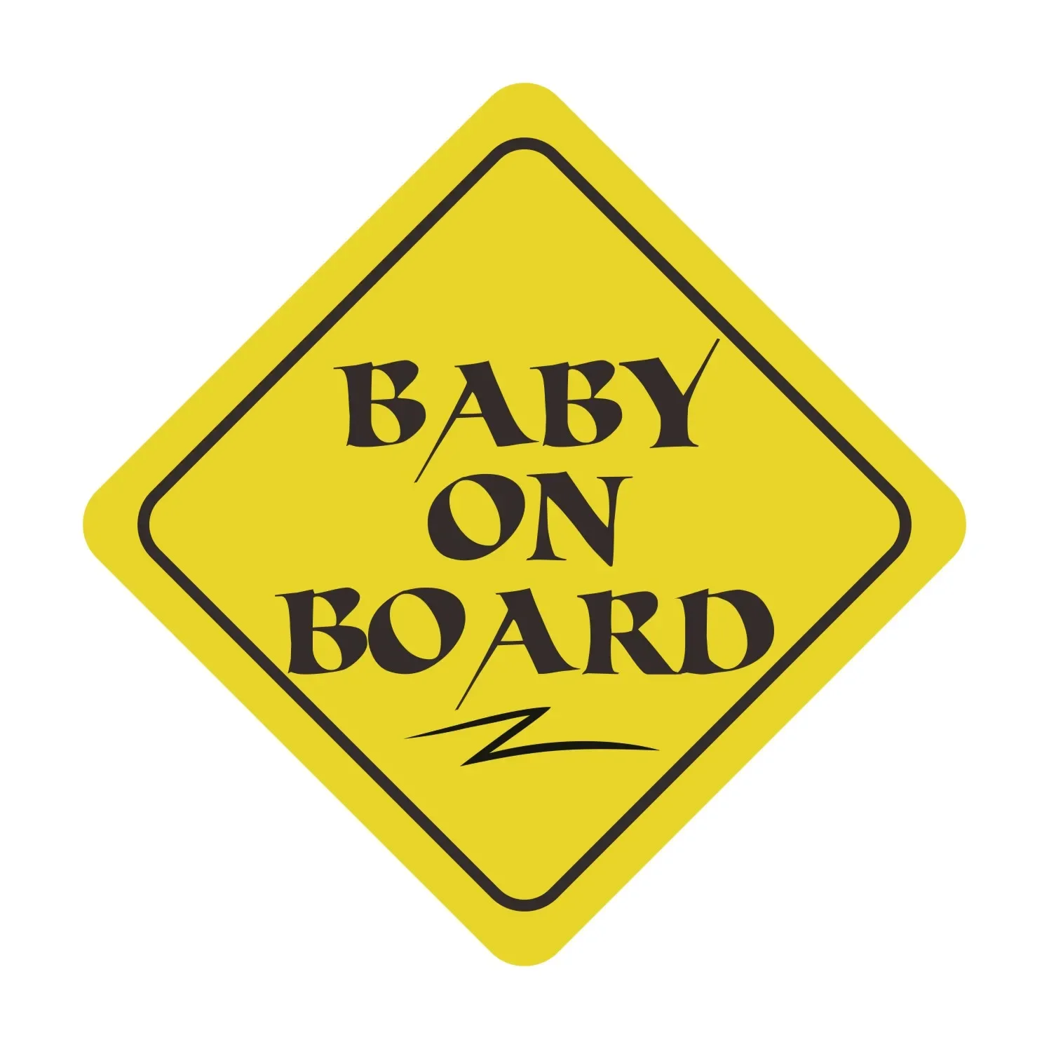 New Design Warning Baby Car Sticker Safety Window Scratch Sticker Yellow Reflective Warning Sign Accessories, 13cm