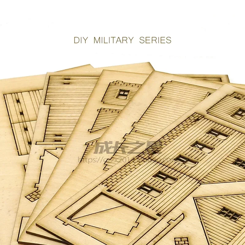 1:72 Südostasien alte Outdoor Taoyuan architektonische Szene Holzhütte Montagemodell handgemachtes Geschenk