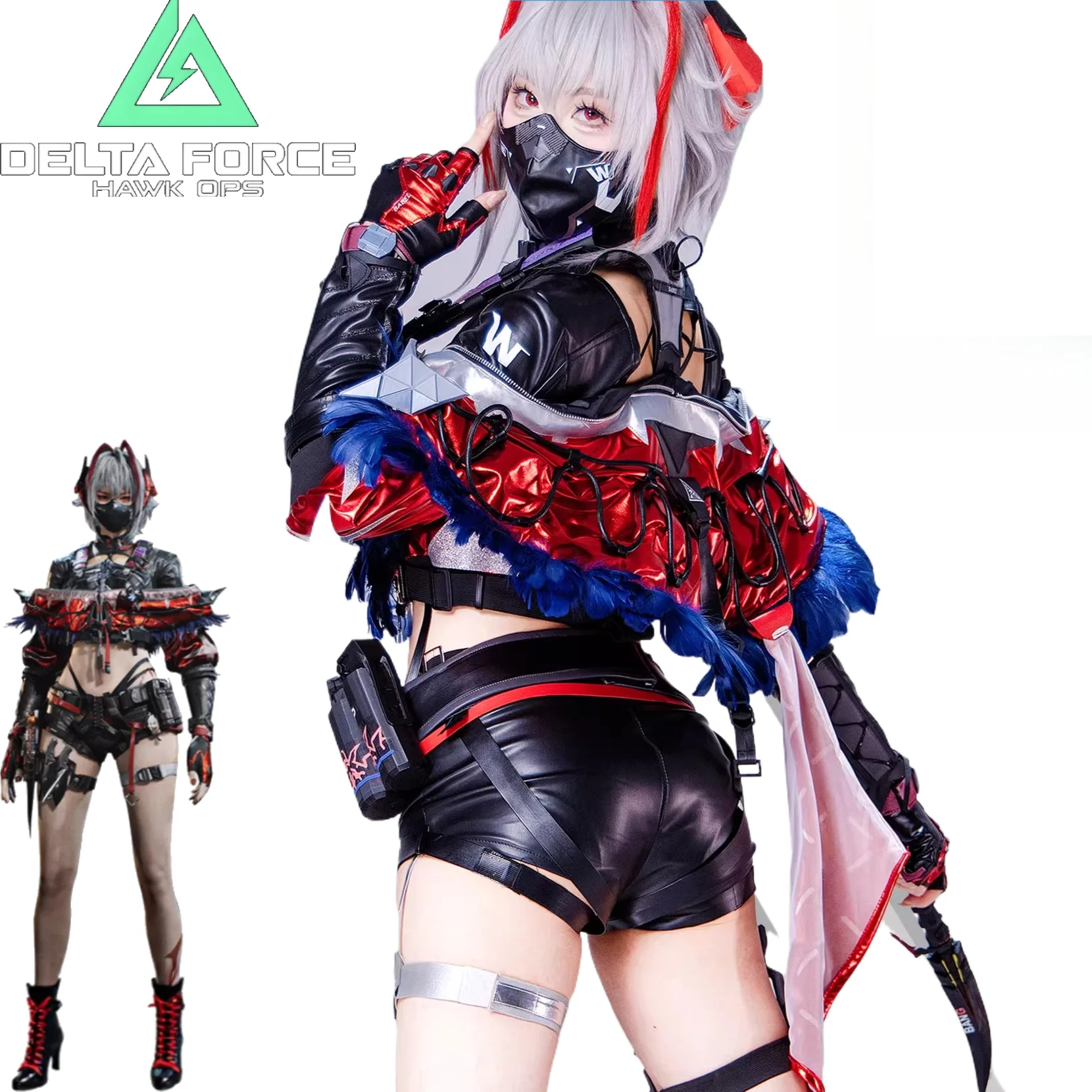 

Delta Action Cosplay Costume Haizhao Mai Xiaowen Red Skin Set Vischel Collaboration Anime Game Role Play Outfit for Comic Con