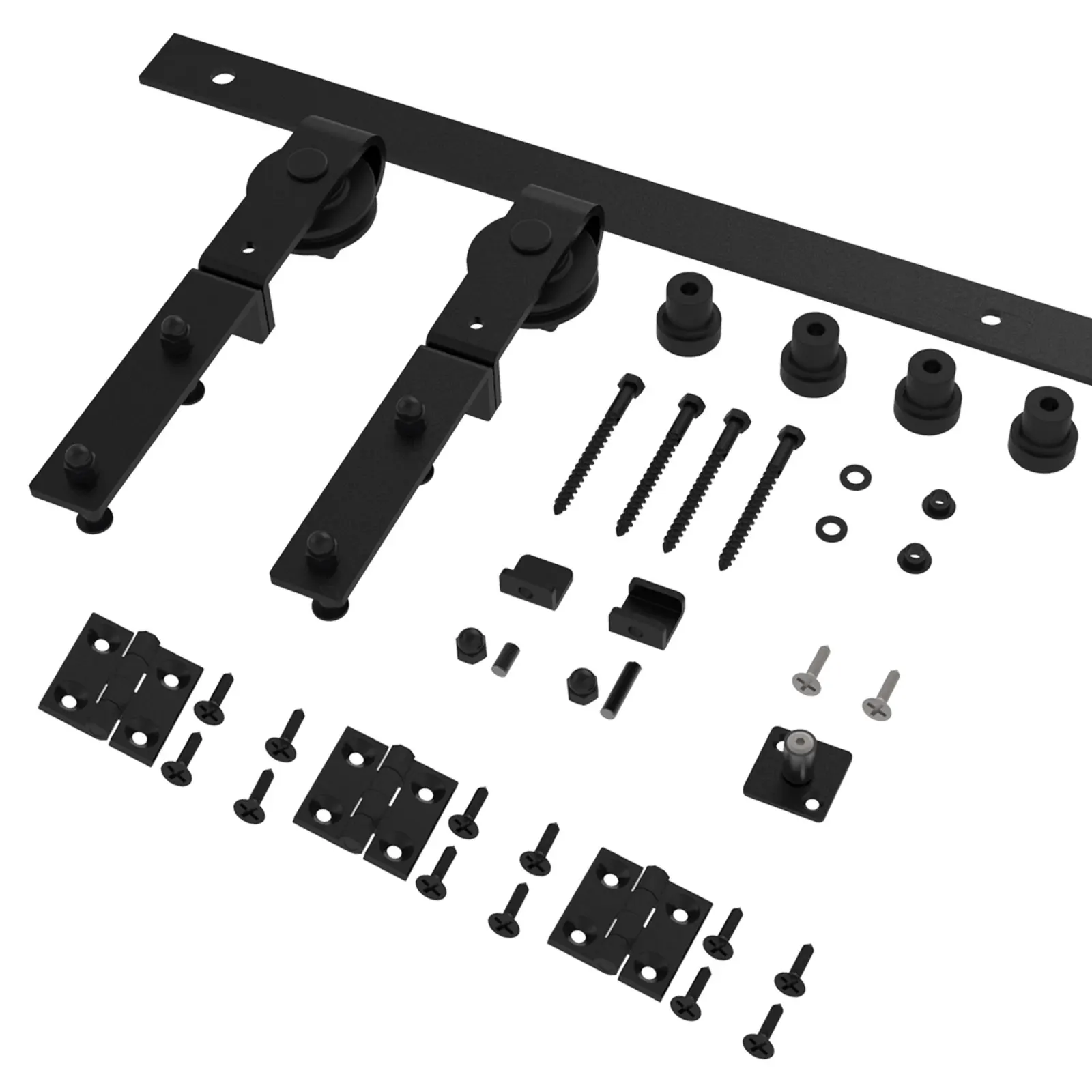 Imagem -06 - Bi-folding Deslizante Barn Door Hardware Kit Heavy Duty Roller Track Kit Portas sem Portas Suavemente Silencioso Fácil de Instalar