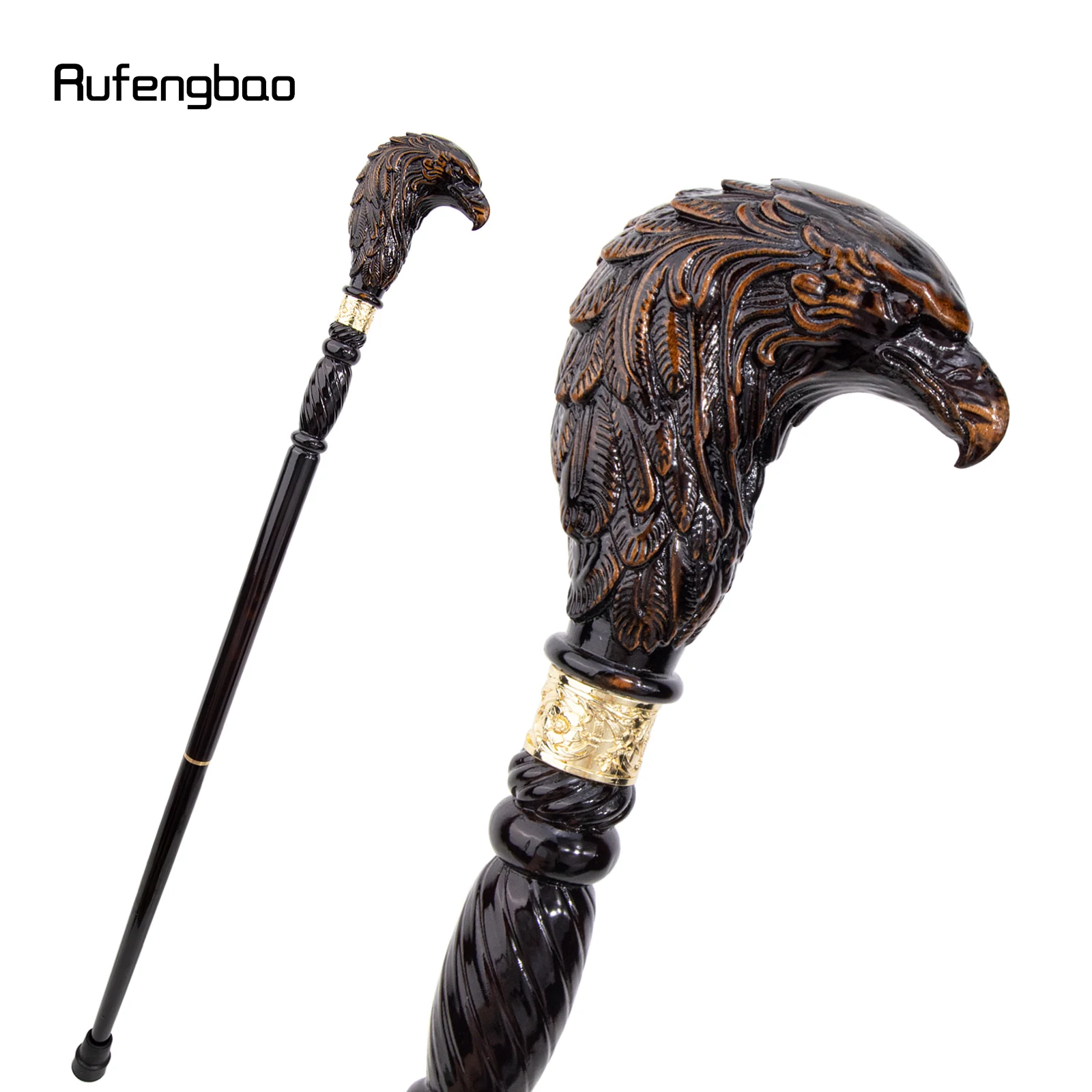 Eagle Head Black Wooden Fashion Walking Stick Decorative Stick Cane Halloween for Cosplay and Parties, for Cosplay & Party 93cm