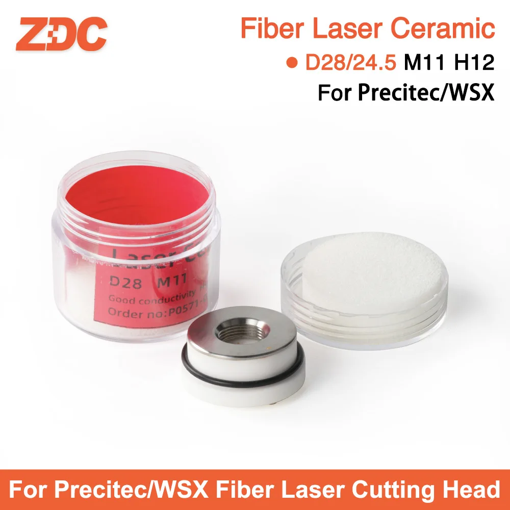 ZDC Precitec/ WSX Laser Ceramic D28/24.5 M11 Nozzle Holder KTB2 CON P0571-1051-00001 For Precitec HSG Fiber Laser Cutting Head