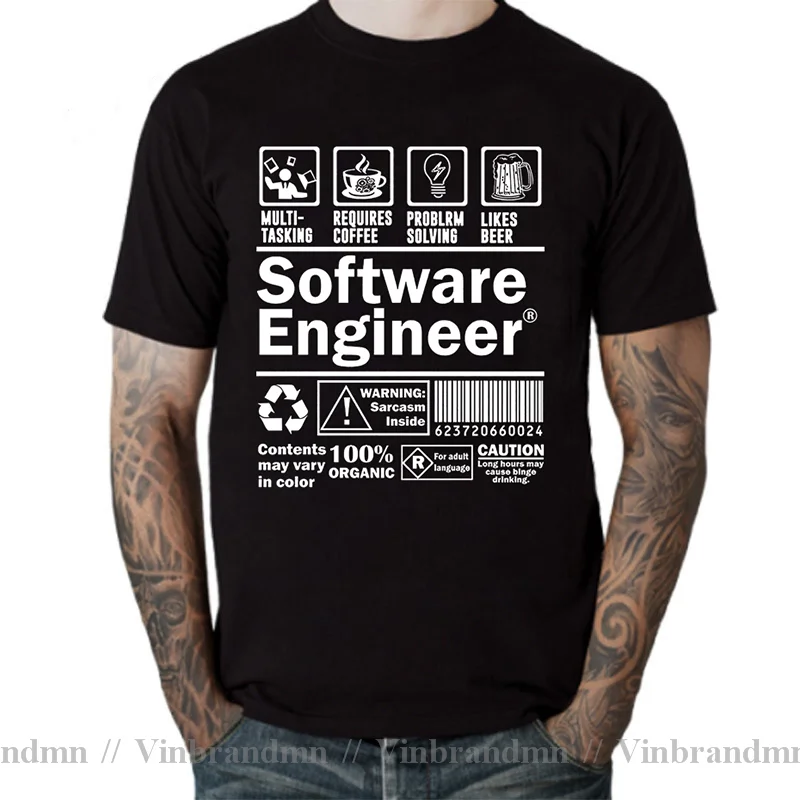 Software Engineer Programming T-Shirt Men Eat Sleep Code Repeat Programmer Developer Awesome Tops T Shirt Computer Language Tees