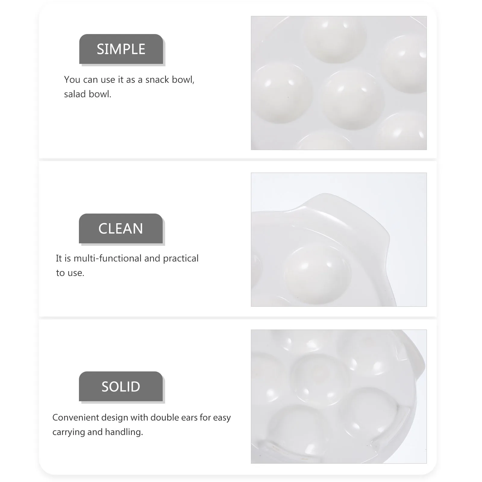 

4Pcs Ceramic Escargot Plates High Temperature Resistant with Double Ears for Easy Handling Snail Plate