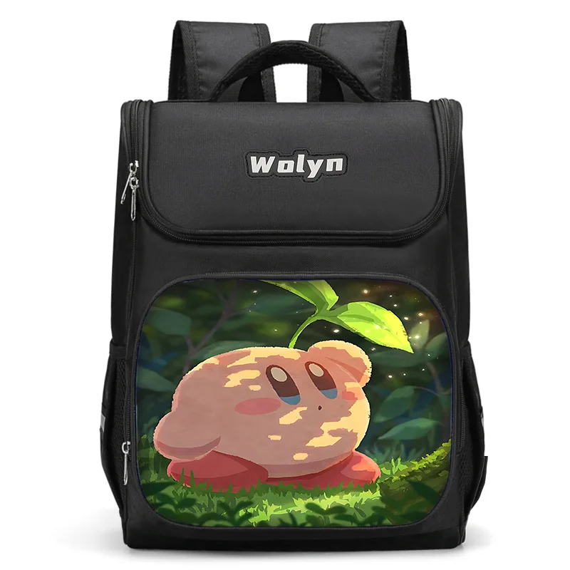 Game Kirby Large Child Backpack Boy Girls School Bag For Men Women Traveling Backpack Durable and Multi Compartmen