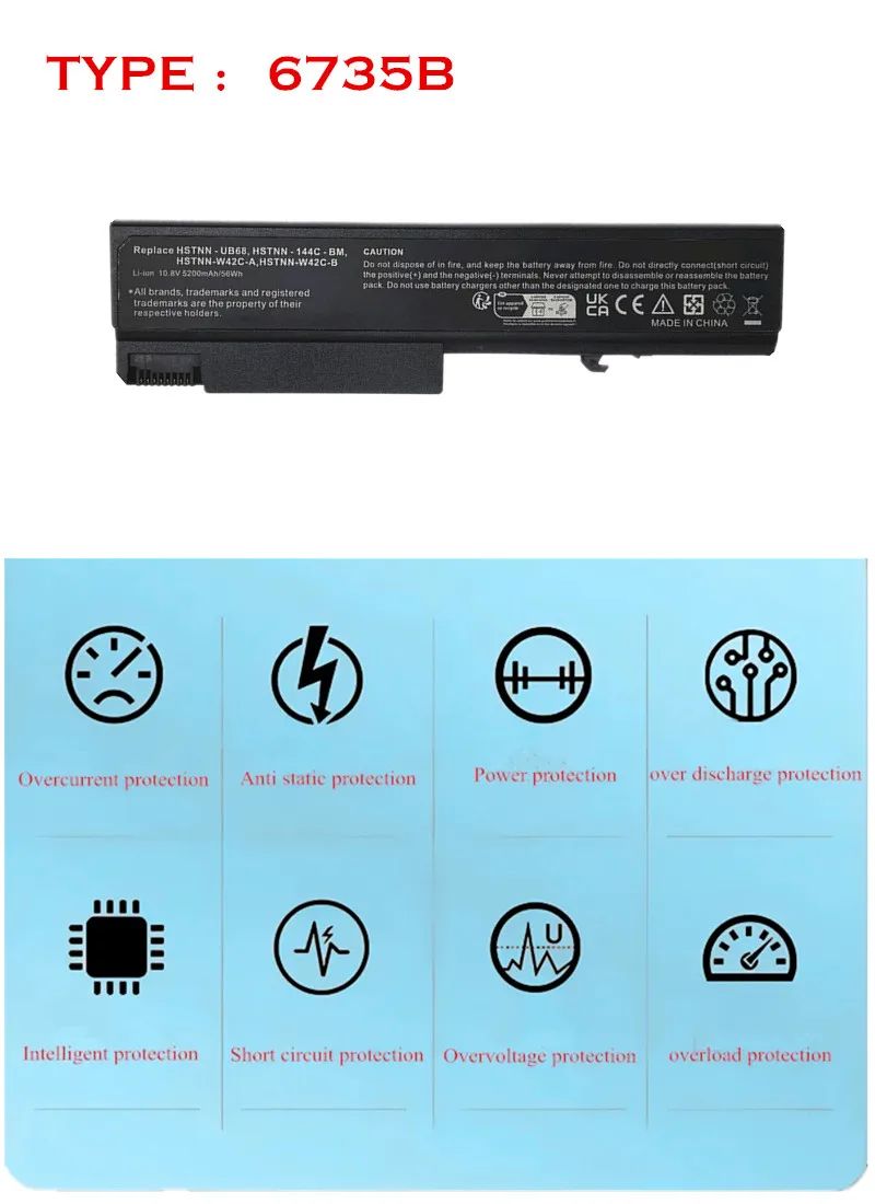 Laptop Battery For Compaq 6530b 6535b 6730b 6735b 6500b 6700b TD09 TD06XL HSTNN-IB1C C67C XB69 C68C IB68 DB0E I44C IB69 I45C