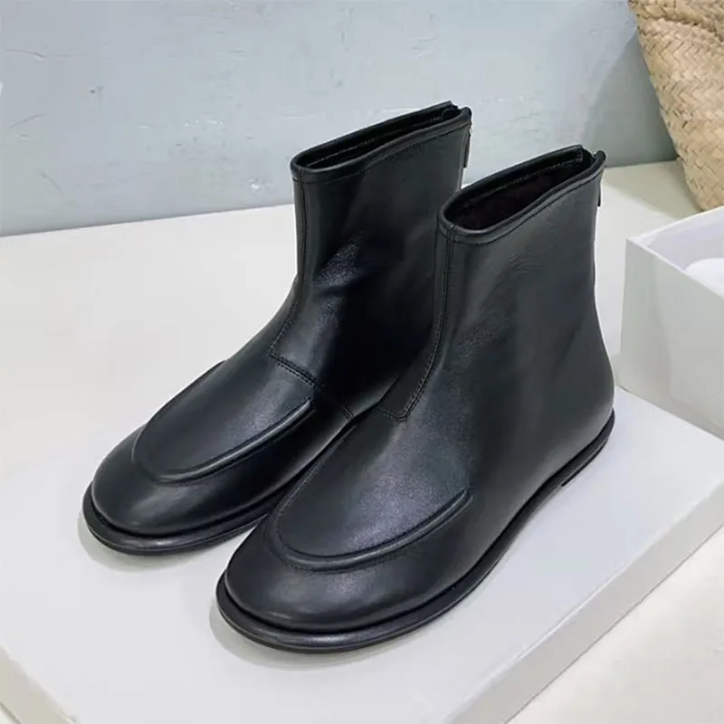 

Classic Short Boots Women Suede Leather Flat Shoes For Women Round Toe Comfort Ankle Boots Woman Botas Mujer