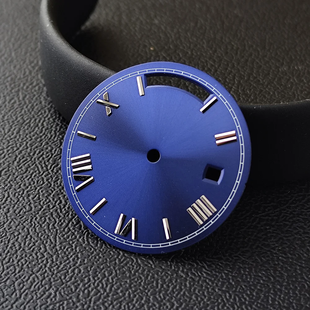 Fit for Miyota 8285 Movement Dial and Hands 31mm Up and Down Dual Calendar Dial Blue Green Luminous Watch Replace Accessories image 4