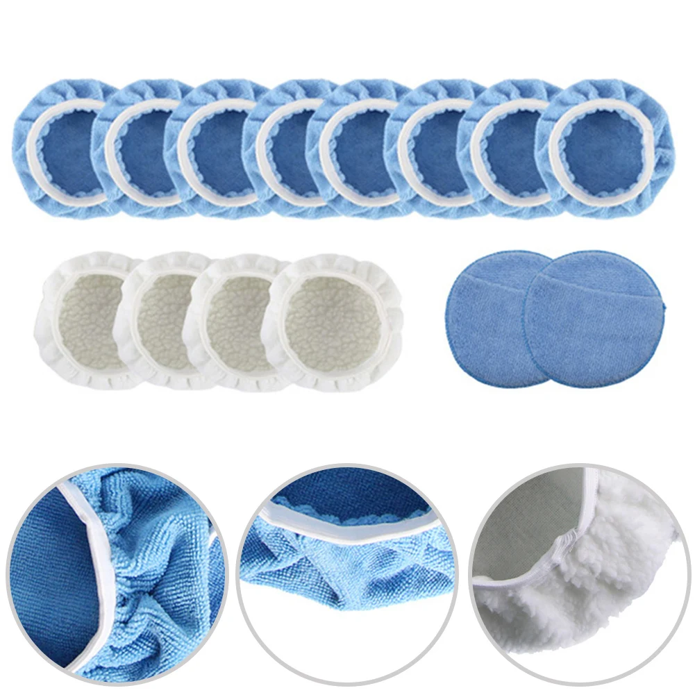 Kit di attrezzi per la cura dell'auto Tampone per lucidatura per auto Capacità di pulizia efficace Design di installazione elastica per lucidatrici da 5-6 pollici