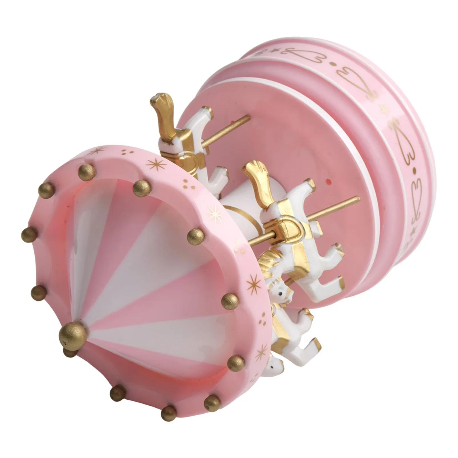 Merry-Go-Round Music Box Pink Handicraft Music Box Exquisite Design Pleasant Colors Portable And Lightweight Room Decoration