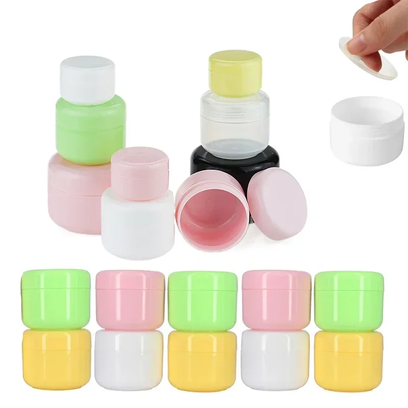 

30pcs 10g-100g Round Plastic Cosmetics Jars with Screw Lids Liners Lotion Travel Sample Refillable Containers Makeup Face Creams