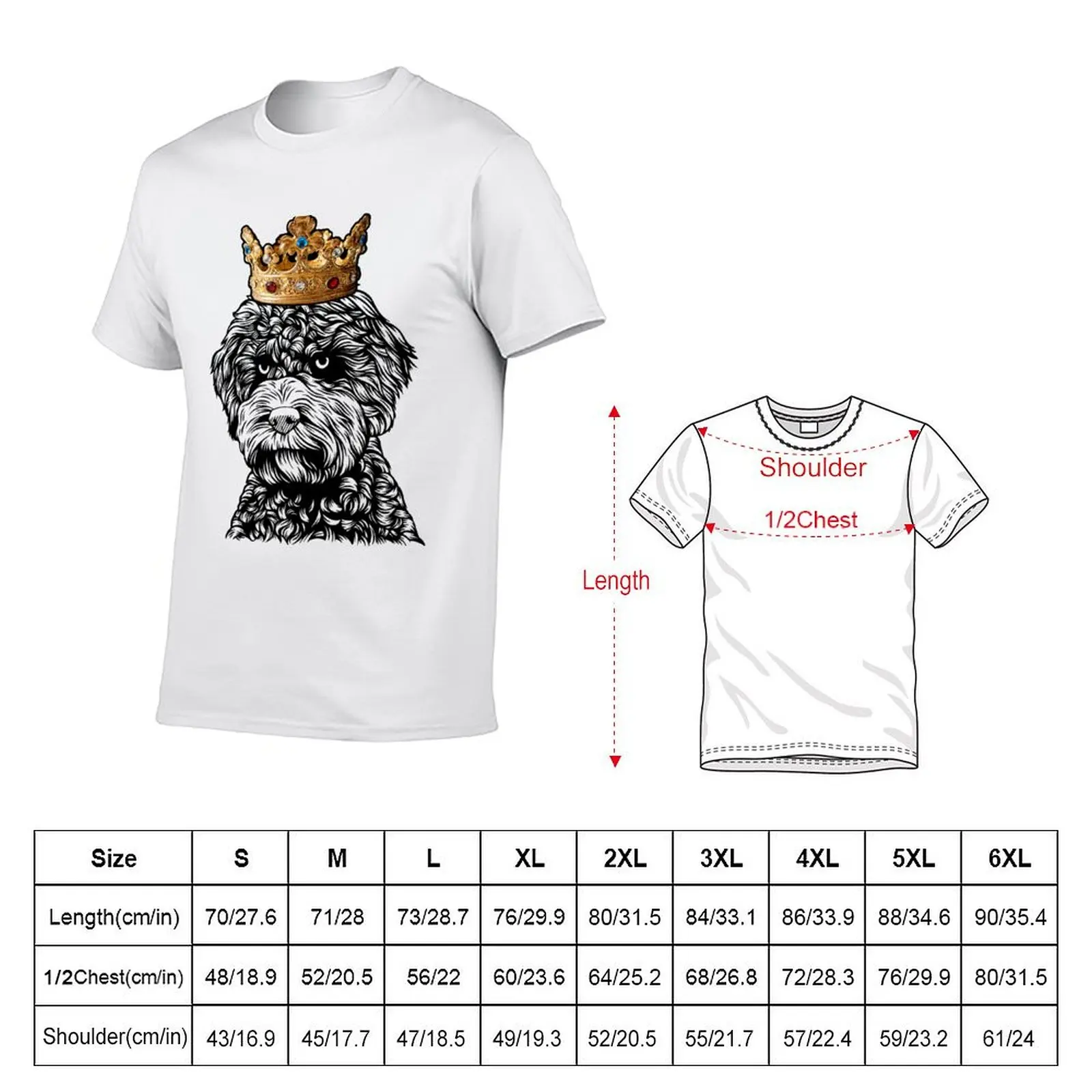 Lagotto Romagnolo Dog Wearing Crown T-Shirt t shirt man casual t shirt personalised T-Shirt