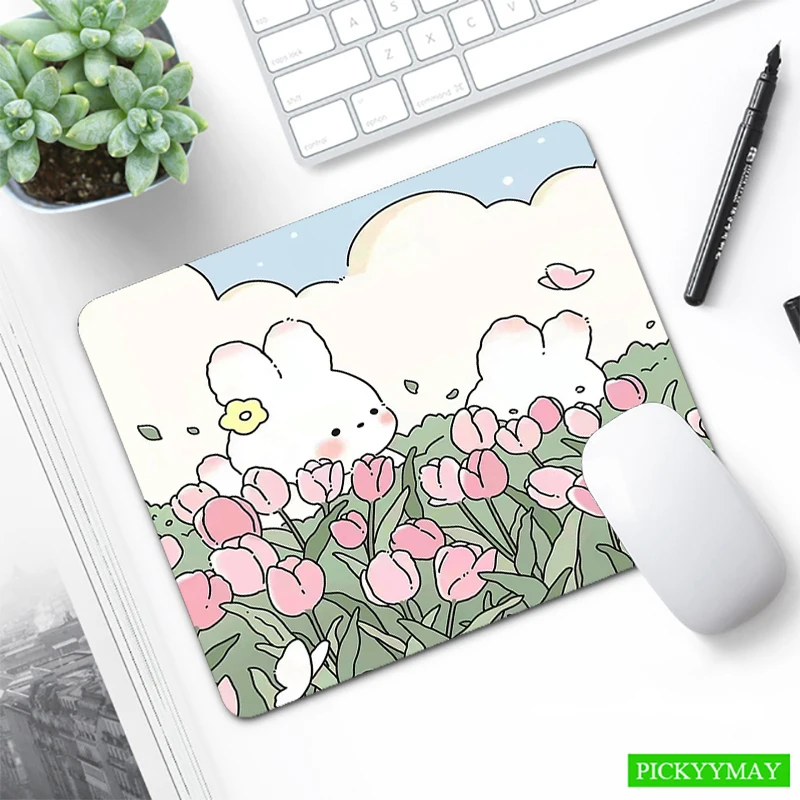 Small Mouse Pad Mause Pads Cute Rabbit Kawaii Bunny Mousepad Loptop Desk Mats Soft Anti-slip Table Mat 