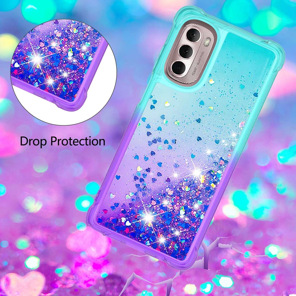 Custodia per telefono 3D Glitter per Motorola MOTO G30 G20 G10 G Stylus Play Power custodie per Cover Pure 5G Bling Dynamic Liquid Quicksand Women