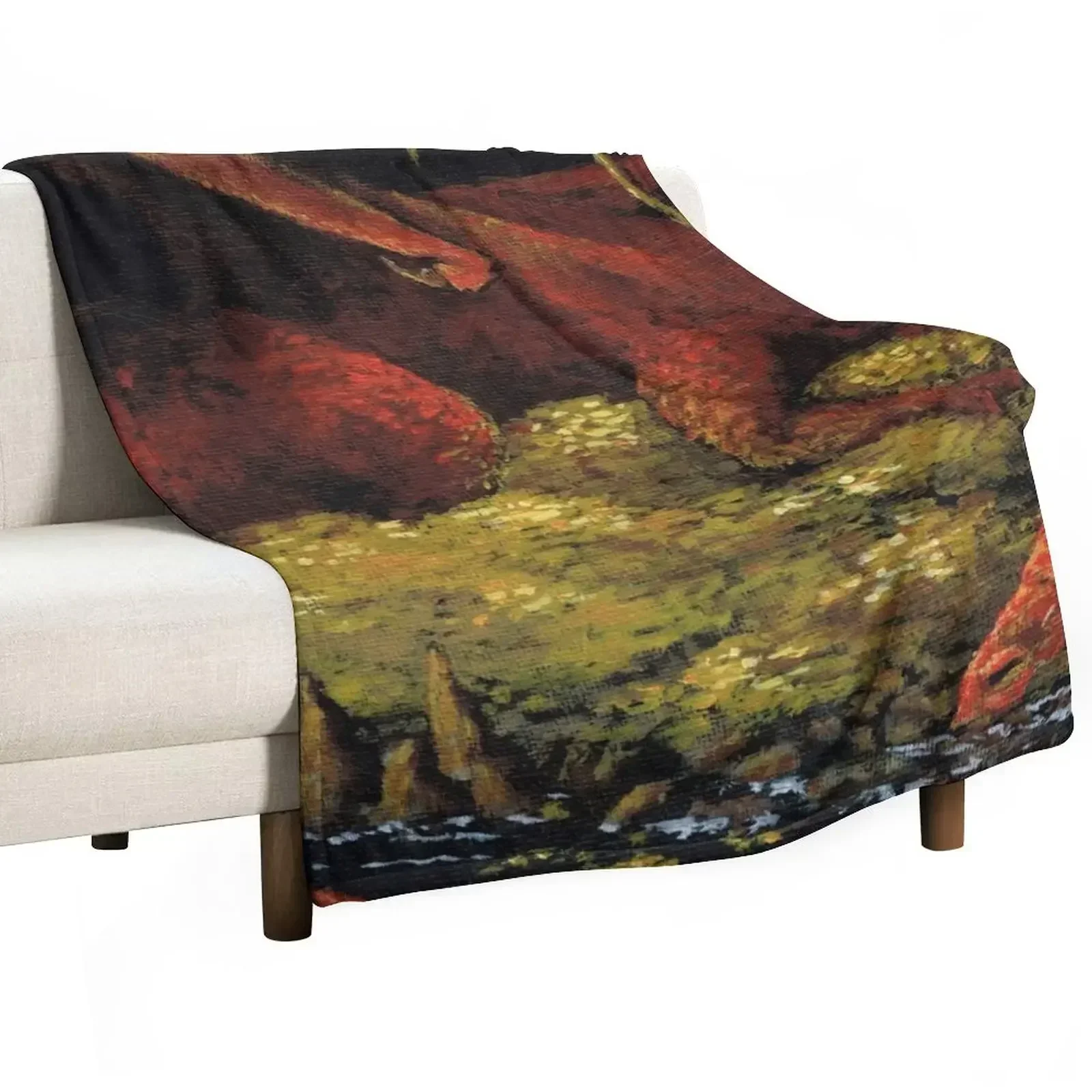 Dragon's Cave Lair and Treasure Hoard - Painting Throw Blanket Multi-Purpose Sofa Sofas Blankets