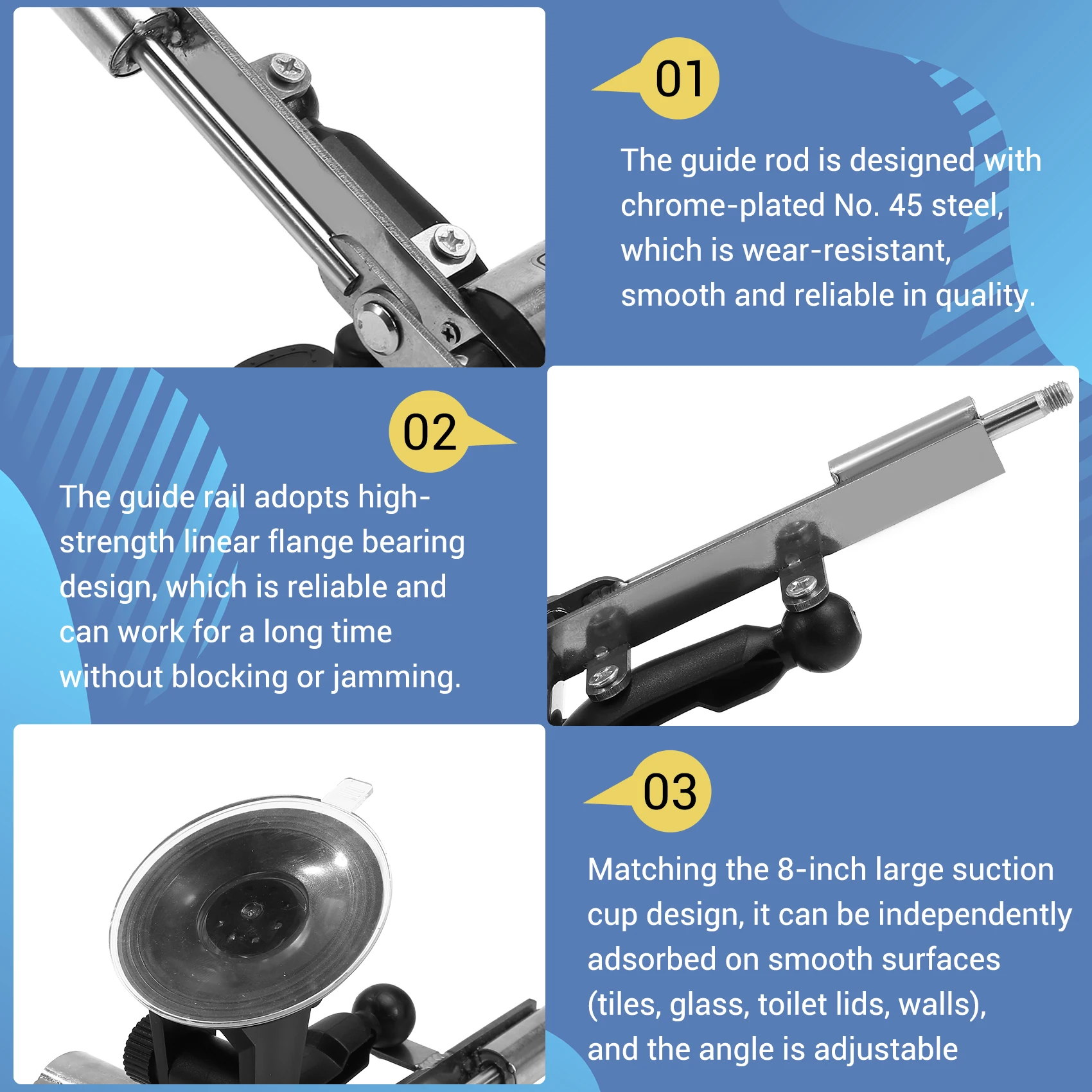 Telescopic Linear Actuator with 60mmPlate 45mm Stroke Big Thrust DC Reciprocating Mechanism Motor Variable Speed EU Plug
