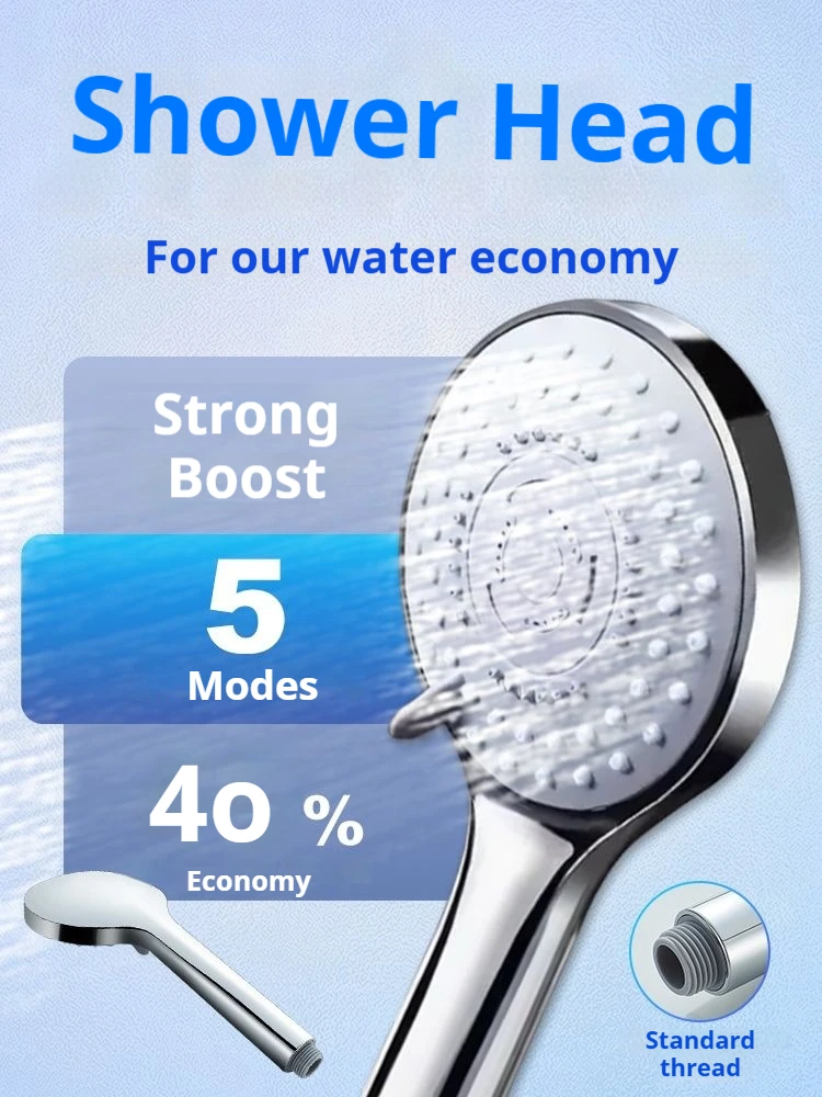 

Bathroom Sprayer Shower Jetting Shower Head Water Saving Handheld Adjustable 5 Modes SPA Shower Bath Head Bathroom Accessories