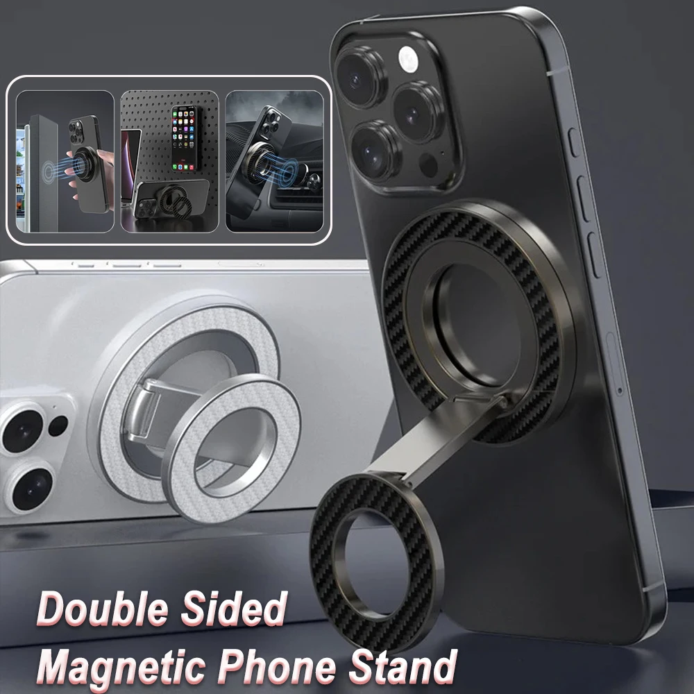 

Подставка для телефона MagSafe, двухсторонний магнитный держатель для телефона, подставка, магнитная ручка для iPhone 16, 15, 14, 13, автомобильный держатель