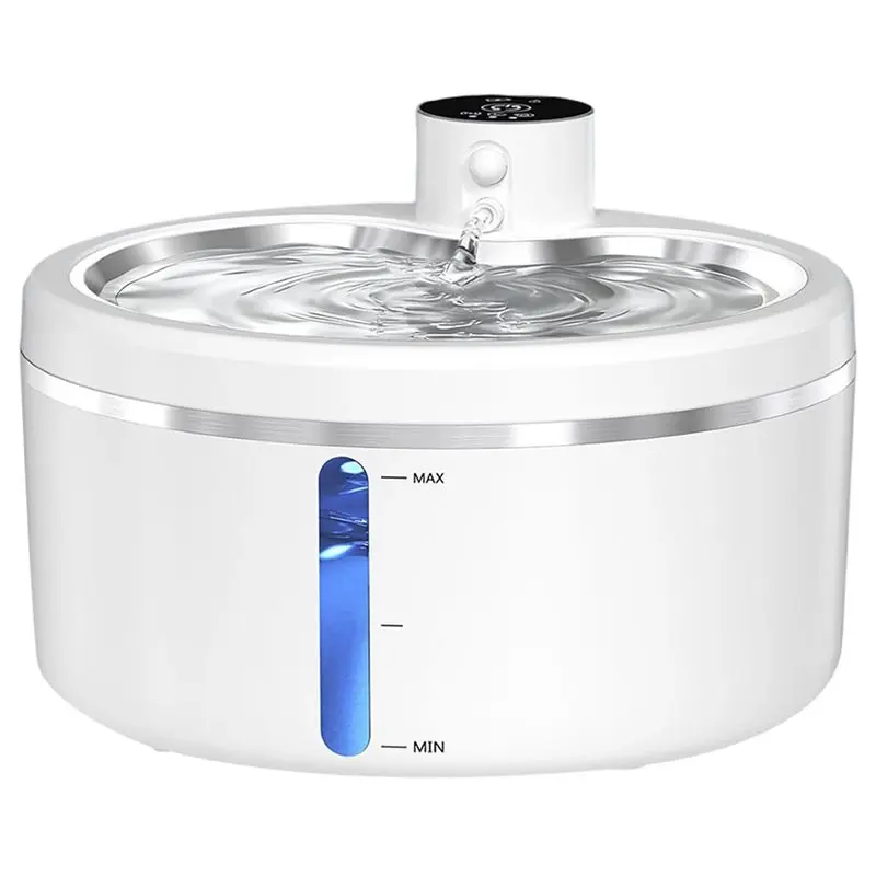 【accessoires-electroniques】fontaine-a-eau-pour-chat-sans-fil-avec-capteur-intelligent-filtre-a-circulation-automatique-25-l-4000-mah-affichage-led