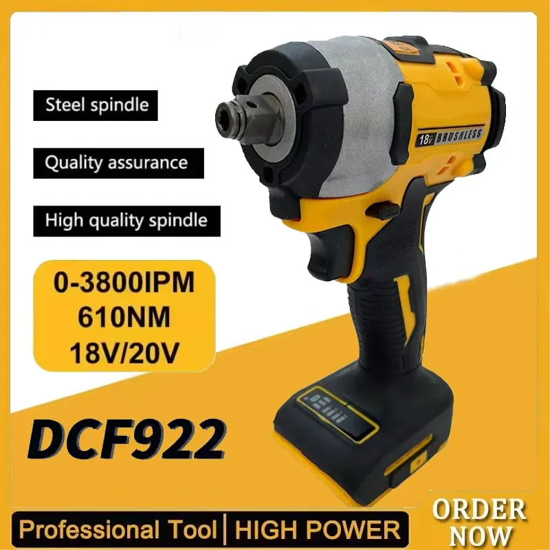 

Fit Dewalt DCF922 Brushless Impact Wrench 610N.m Cordless Driver Large torque Variable Speed Electric Rechargeable Wrench 20V