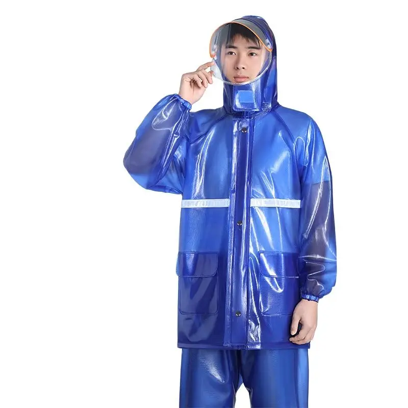 Adult Raincoat and Rain Pants Men's Full Body Split Waterproof Padded Riding Poncho Double Mens Sports Suits Clear Jacket Gift