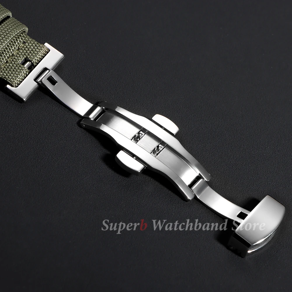 20mm 22mm Watch Strap for Omega Two-Sided Nylon Cowhide Watchband for Rolex Band Sport Wristband Quick Release Belt Accessories