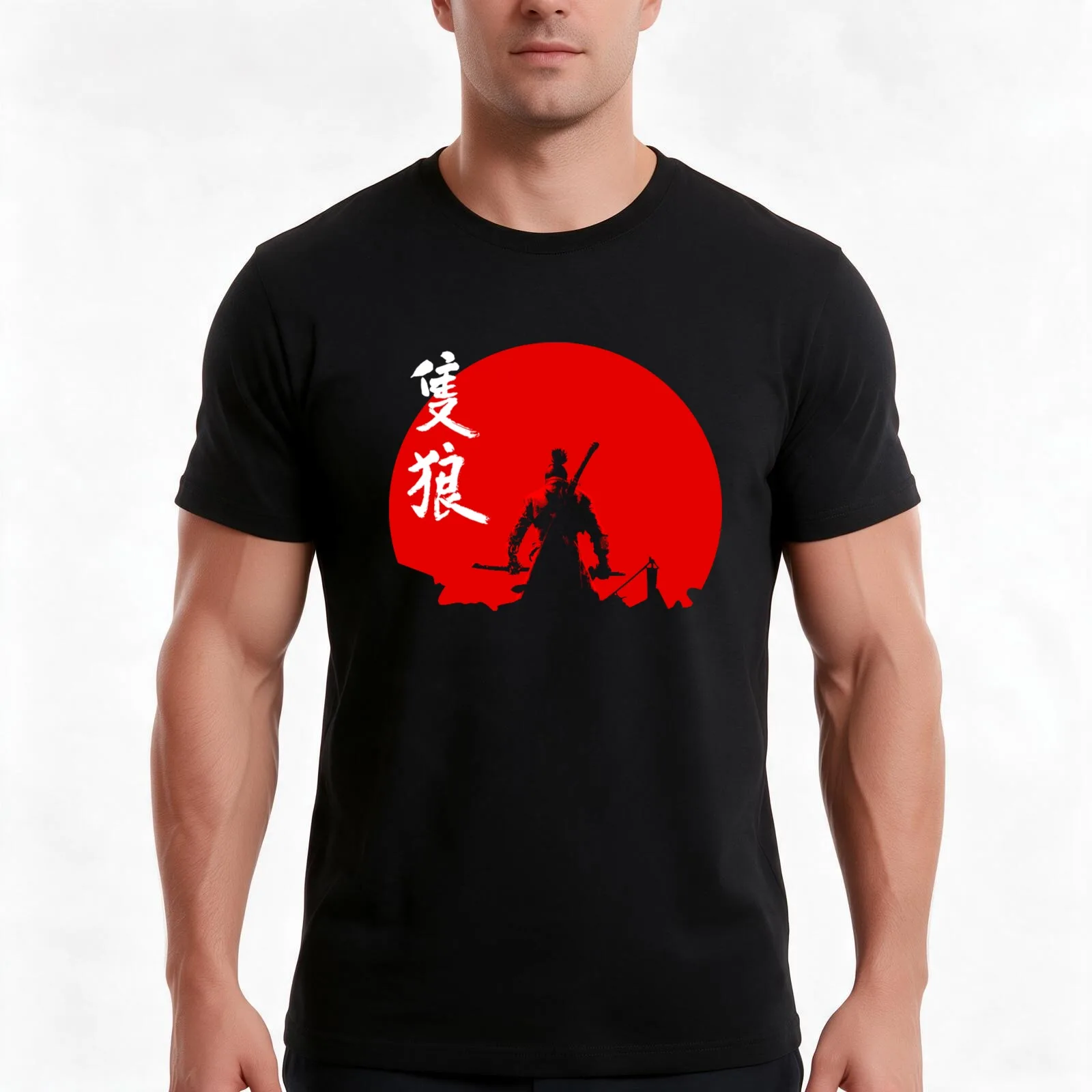 The One Armed Wolf Shirt T-Shirt, Summer Casual Cotton Tee, Oversized Streetwear Tops, Vintage Graphic Print, Unisex Men Women