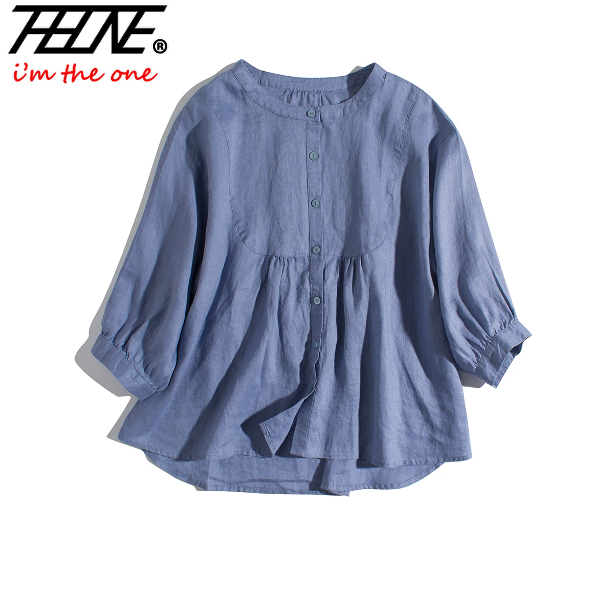 THHONE Summer New abbigliamento donna camicie camicetta elegante Casual allentato Blusa Mujer Camisas Solid o-collo camicie monopetto