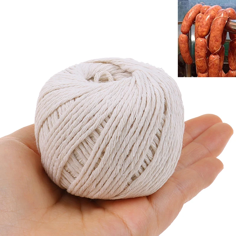 1Roll 70M Butcher's Cotton Cooking Tools Twine Meat Prep Trussing Turkey Barbecue Strings Meat Sausage Tie Rope Cord