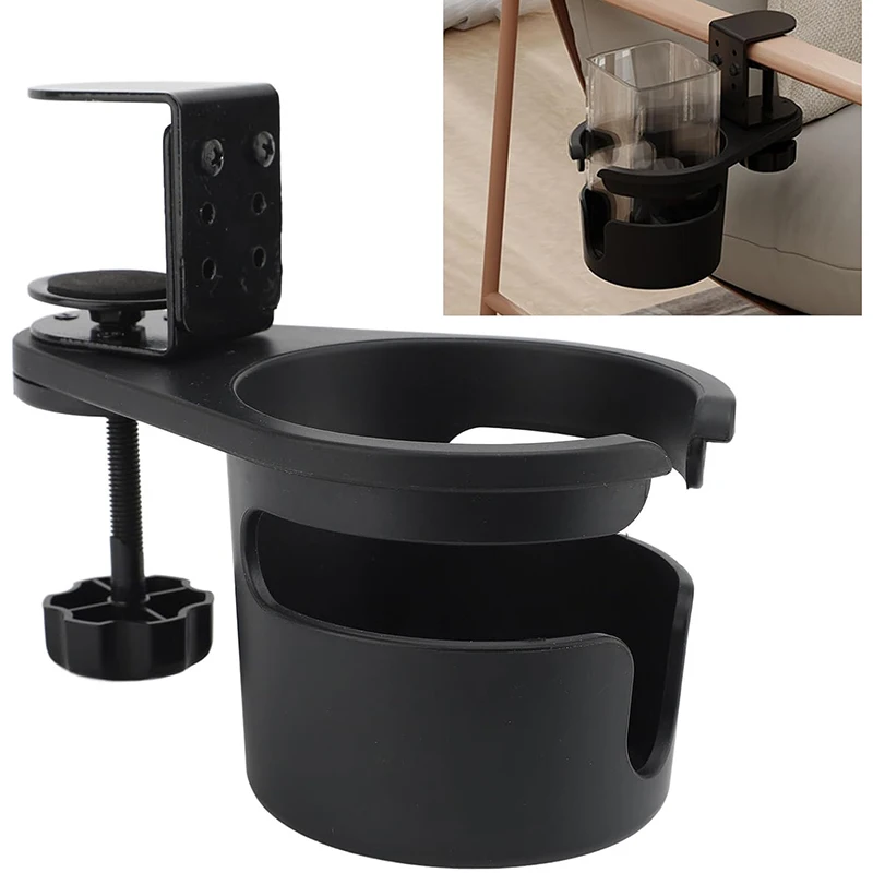 Cup Holder Desk Cup Holder, Desk Cup Holder Rotating Clip On Bottle Organizer Storage Rack