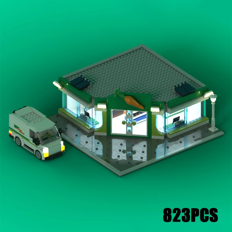 

Street View Model Moc Building Blocks A Grocery Store Model Technology Brick DIY Assembly Construction Toy Holiday Birthday Gift