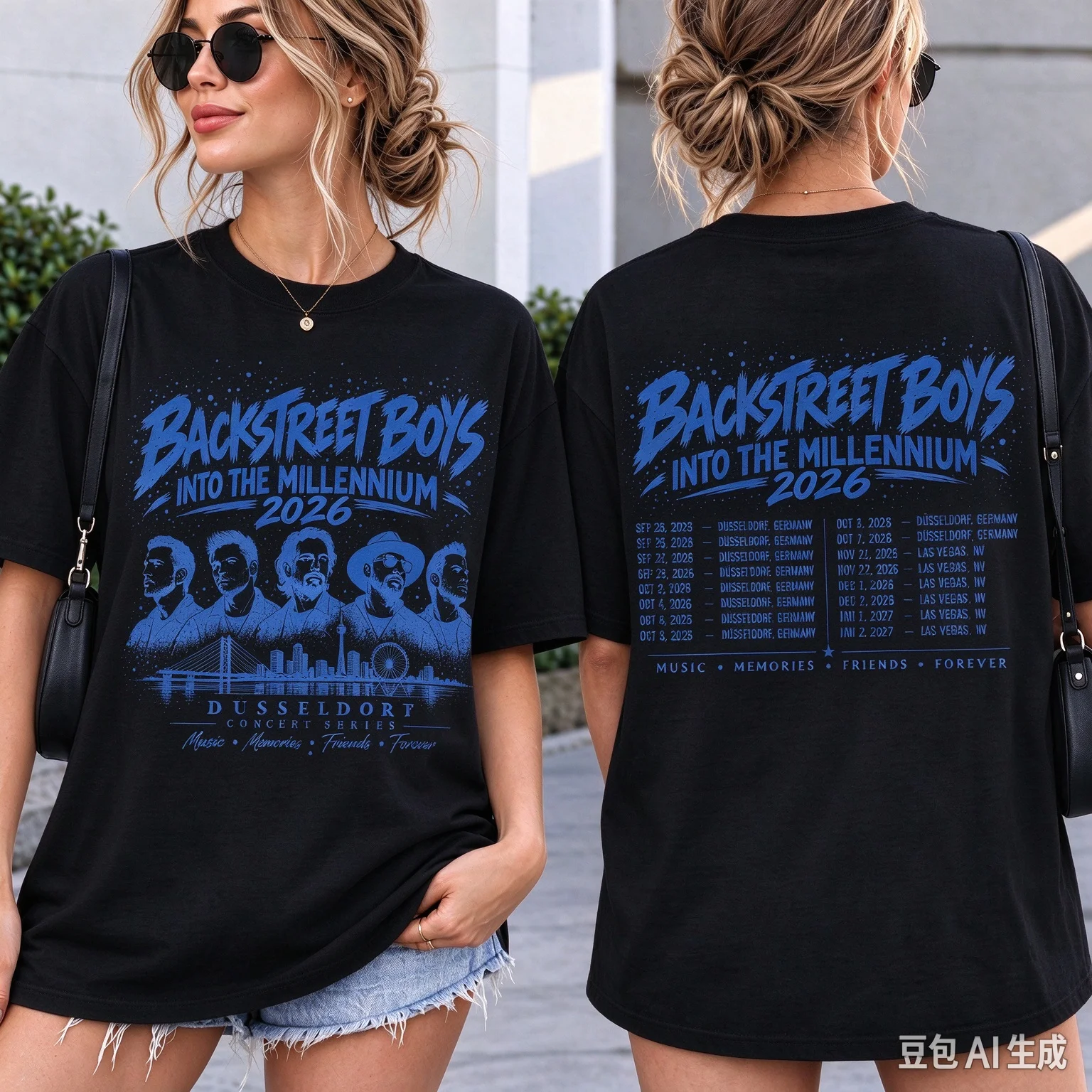 2026 Backstreet Boys Welcome To Magical Double Sided Printed 2026 Millennium World Tour Short Sleeve Concert T-shirt