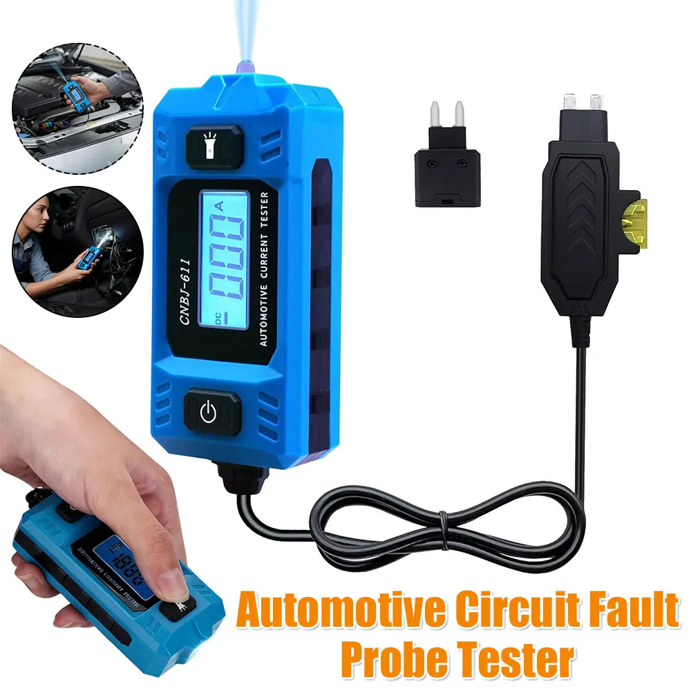 

48V 20A Automotive Circuit Tester Fault Probe LCD Display Car Relay Fuse Checker Electrical Diagnostics Tool with Front Light
