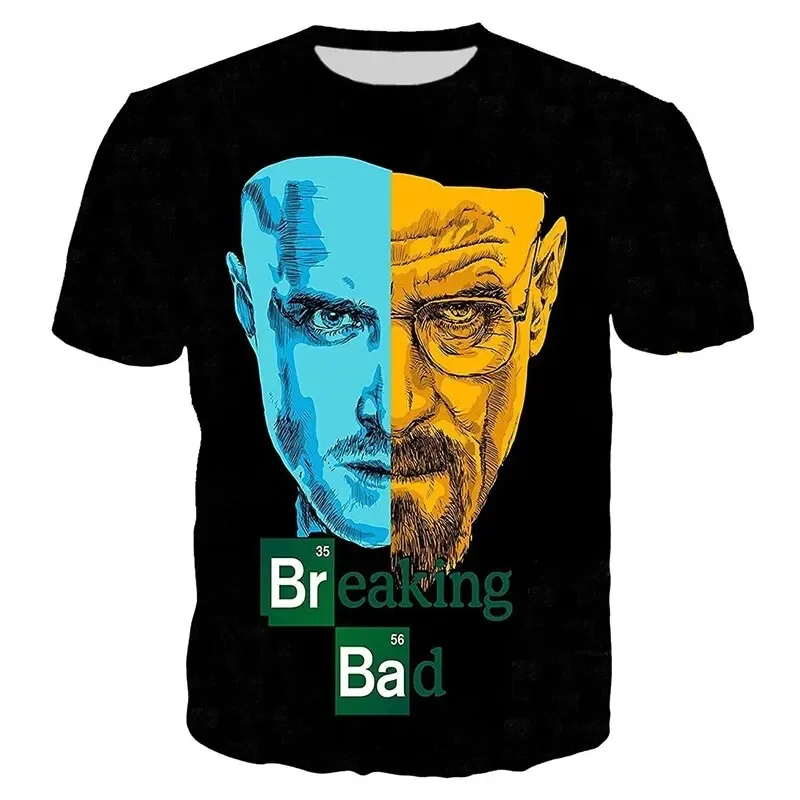 2024 New TV Drama Deadly Poison Master Heisenberg 3D Printed Men\'s T-shirt Street Fashion Oversized Cool Casual Short Sleeve